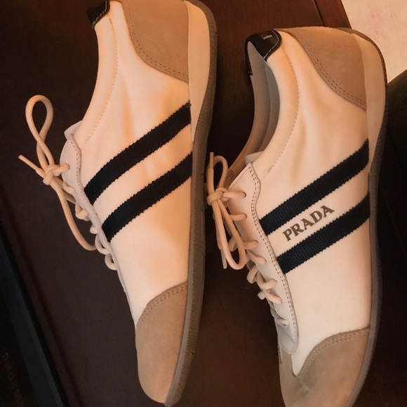 SOLD Prada leather Sneakers white and black - Picture 1 of 7